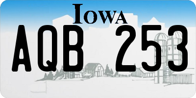 IA license plate AQB253