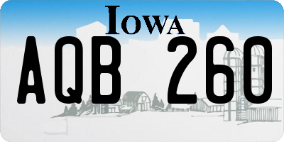 IA license plate AQB260