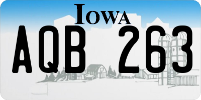 IA license plate AQB263