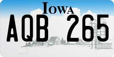 IA license plate AQB265