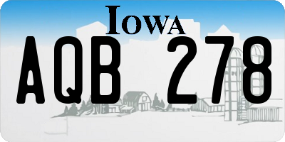 IA license plate AQB278