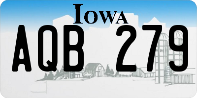 IA license plate AQB279