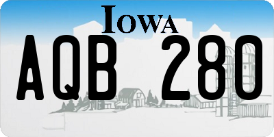 IA license plate AQB280