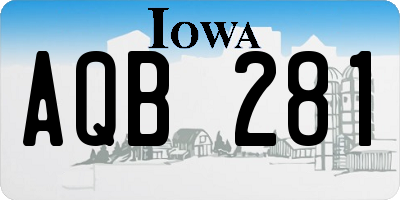 IA license plate AQB281