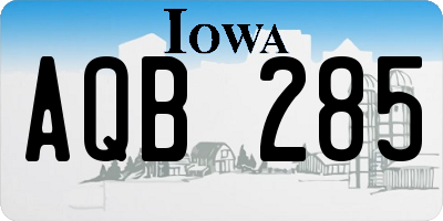 IA license plate AQB285