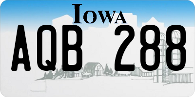IA license plate AQB288