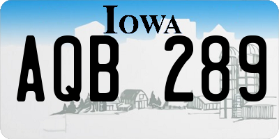 IA license plate AQB289