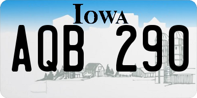 IA license plate AQB290