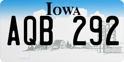 IA license plate AQB292