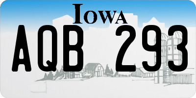 IA license plate AQB293