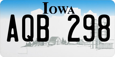 IA license plate AQB298