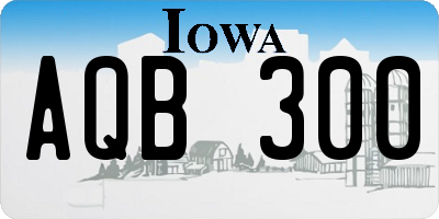 IA license plate AQB300