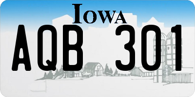IA license plate AQB301