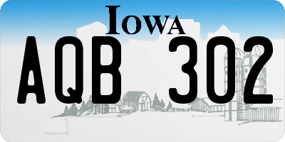 IA license plate AQB302