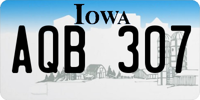 IA license plate AQB307