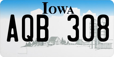 IA license plate AQB308