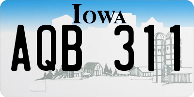 IA license plate AQB311