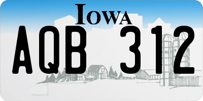 IA license plate AQB312
