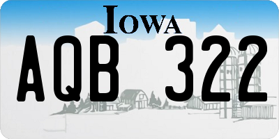 IA license plate AQB322
