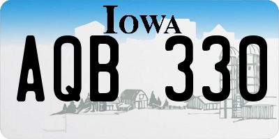 IA license plate AQB330