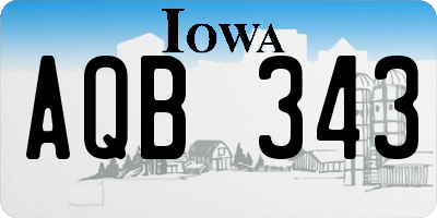 IA license plate AQB343