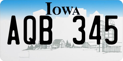 IA license plate AQB345