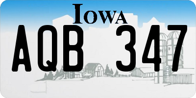 IA license plate AQB347