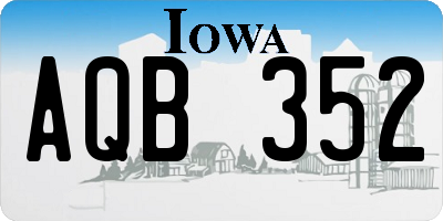 IA license plate AQB352