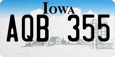 IA license plate AQB355
