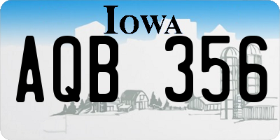 IA license plate AQB356
