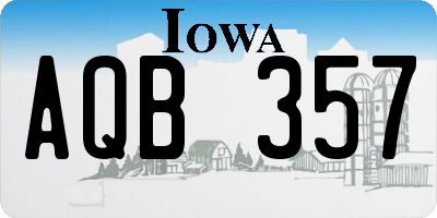 IA license plate AQB357