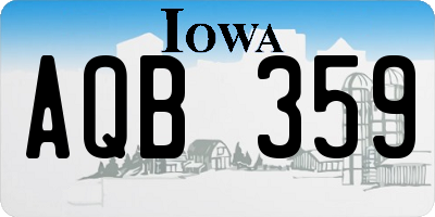 IA license plate AQB359