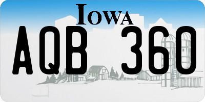 IA license plate AQB360