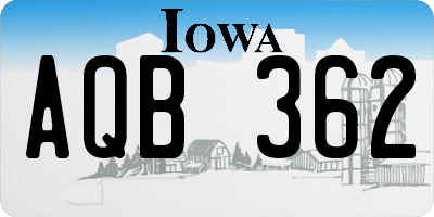 IA license plate AQB362