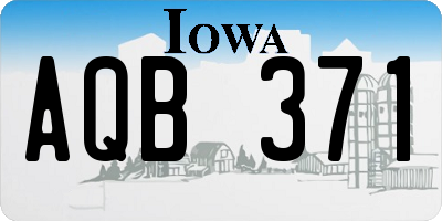 IA license plate AQB371
