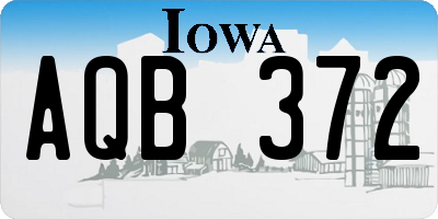 IA license plate AQB372