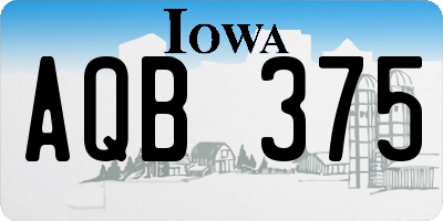 IA license plate AQB375