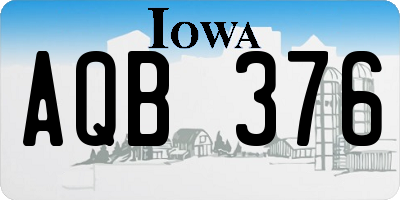 IA license plate AQB376
