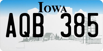 IA license plate AQB385