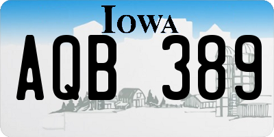 IA license plate AQB389