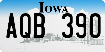 IA license plate AQB390