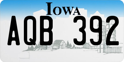 IA license plate AQB392