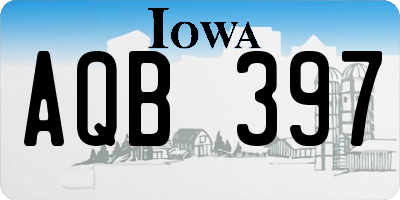 IA license plate AQB397