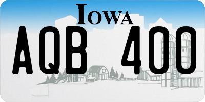 IA license plate AQB400