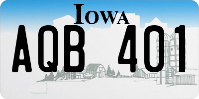 IA license plate AQB401