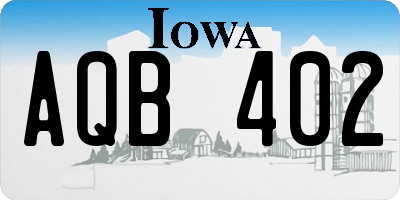 IA license plate AQB402