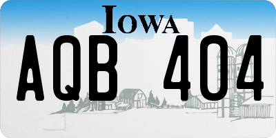 IA license plate AQB404