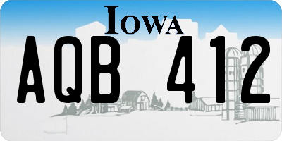 IA license plate AQB412