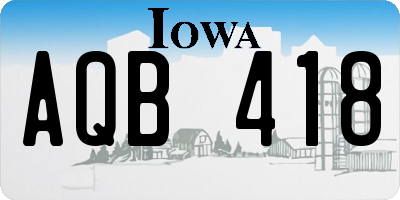 IA license plate AQB418