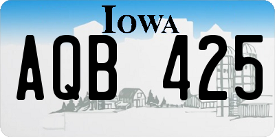 IA license plate AQB425